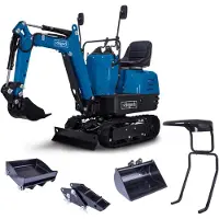 Scheppach Benzin Mini-Bagger MB850 inkl. Haltekralle & Baggerdach & Böschungslöffel & Baggerdaumen - 8,5 PS | 2330mm Grabweite | 690mm Breite