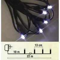 Star Micronics LED Lichterkette 12m 96er kaltweiß / schwarz Best Season 476-58