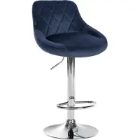 CLP Barhocker Lazio Samt chrom blau