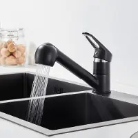 Auralum Küchenarmatur Ausziehbar Schwarz, Spültischarmatur mit 360° Drehbar, mit 2 Strahlarten Brause ,Spülbrause Küchenarmatur Spültisch Armatur Ausziehbar Spültischarmatur mit Brause