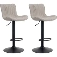 CLP 2er Set Barhocker Linus Stoff taupe