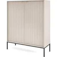 Masseno Kommode STELLARE 104 cm Sideboard und 2 Türen für Wohnzimmer Schlafzimmer Modern 104x39x125 cm Kaschmir / Kaschmir