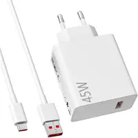 Bedee 45W Ladegerät für Xiaomi Redmi Note 14 Pro 5G 6A Poco X7 M7 Pro M6 Mi Pad 7 6 5 Mi Redmi K80Pro, Super Turbo Charge Schnelllade mit USB C Kabel