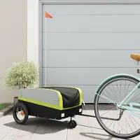 vidaXL "2026 Promotion" Fahrradanhänger Schwarz und Grün 30 kg Eisen - Fahrradanhänger CC32714