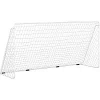 Syfax Fußballtor mit Netz Weiß 366x122x182 cm Stahl