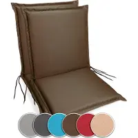 Sunnypillow 2er Set Gartenstuhlauflagen 100 x 50 extra dick 9cm Niedriglehner Auflagen waschbar wasserdicht Polsterauflagen Outdoor Stuhlauflagen Polster Sitzkissen Gartenstuhl Braun