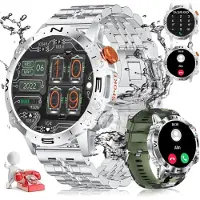 JUNG LIGE Smartwatch Damen & Herren Fitnessuhr, mit Bluetooth Smartwatch (3,63 cm/1,43 Zoll) mit Telefon Funktion, 100+ Trainingsmodi, mit Android )
