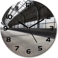 Tulup Wanduhr aus Glas 30fi Glasbild Glasuhr Gehärtetes Glas - schwarze-zeiger - Road in the tunnel