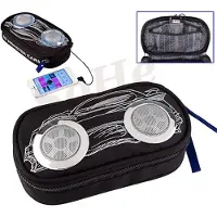 Depesche Monster Cars Sound Schlamper Federtasche mit Lautsprecher für MP3 Musik