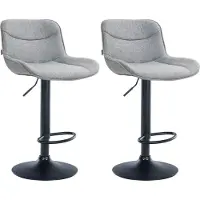 CLP 2er Set Barhocker Vonore Stoff schwarz grau