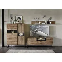 Möbelando Wohnwand Anbauwand Schrankwand Mediawand Wohnzimmerwand TV-Wand "Manhattan I"