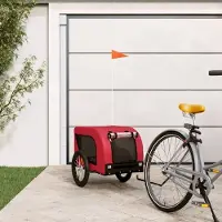 vidaXL [Home] Fahrradanhänger Hunde Rot und Schwarz Oxford-Gewebe und Eisen , Neue Mode 2024 im häuslichen Leben