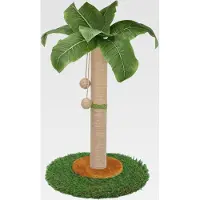Markenlos Kratzbaum für Katzen und Kätzchen im Innenbereich - 60 cm hoher Kratzbaum mit Sisalseil, Palmen-Kratzbaum mit hängendem Ball (60 cm)