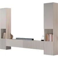 Mirjan 24 Wohnwand Capital III, Große Anbauwand, Wohnzimmer-Set (Farbe: Cashmere)