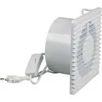 EasyPART passend für 10031633 EUROPART Wohnraumventilator Ventilator 1000030579-000 Abluftventilator Lüfter 125erR Wandlüfter mit Netzschalter für Feuchträume Ein