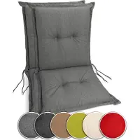 Sunnypillow 2 Stück Gartenstuhlauflagen Niedriglehner 100 x 50 x 9 cm Auflage Polsterauflagen UV-Lichtecht Stuhlauflage Stuhlkissen Grau