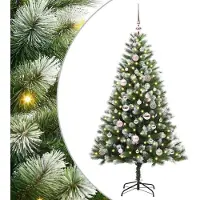 vidaXL "Schlussverkauf" Künstlicher schwenkbarer Weihnachtsbaum(1 pc) - Kunstbaum/Tannenbaum - mit flockigem Schnee C7406