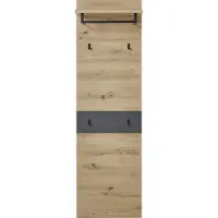 Freiraum Stella Trading MEMPHIS Garderobenpaneel in Artisan Eiche Optik, Graphit - Modern