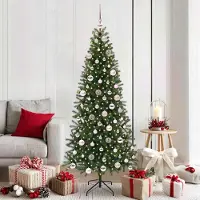 vidaXL "Schlussverkauf" Künstlicher Weihnachtsbaum(1 pc) - Kunstbaum/Tannenbaum - mit 300 LEDs Grün 180 cm PE und PVC C7893