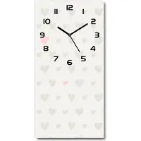 Tulup Wanduhr aus Glas – 30x60 cm - Glasbild - Glasuhr - Gehärtetes Glas -Herz Hintergrund