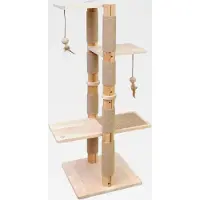 Markenlos Kratzbaum Garfield 1,24 m, Beige, Katzenbaum, Katzenspielbaum, Kletterbaum, Katzenkratzbaum, Kratzmöbel