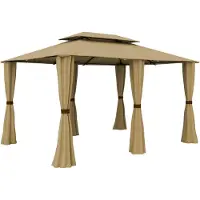 Paramondo Gartenpavillon 4x3m mit Seitenwänden Comfort Pavillon Outdoor Beige Jarolift