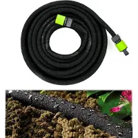 Kinzo Sprinklerschlauch, Tropfschlauch zur Bewässerung über und unter der Erde, Gartenschlauch mit 2 1/2“ Verbindungsadaptern, wirtschaftlich, Länge ca. 15 m, schwarz