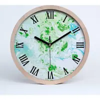 Tulup Holzuhr 25fi cm wanduhr - schwarze Spitzen - abstrakter Hintergrund