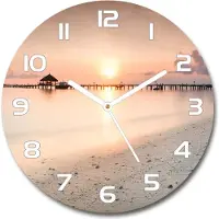 Tulup Wanduhr aus Glas 30fi Glasbild Glasuhr Gehärtetes Glas - weisse-zeiger - Maldives beach