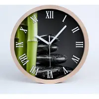 Tulup Holzuhr 20fi cm wanduhr - weiße Spitzen - Bambus