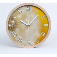Tulup Holzuhr 30fi cm wanduhr - weiße Spitzen - Löwenzahn