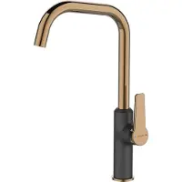 Kuchinox BADLAND Küchenarmatur Wasserhahn ALANIS Küchenmischer für Küche in Schwarz-Roségold