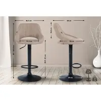 CLP Barhocker Milet Stoff schwarz taupe