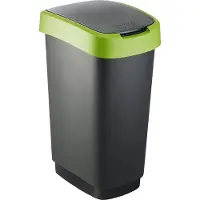 Rotho Swingeimer 50 l TWIST, Farbe:Grün / Schwarz