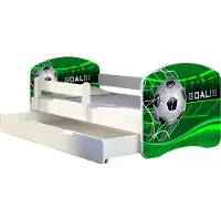 ACMA Jugendbett Kinderbett Junior-Bett Komplett-Set mit Matratze Lattenrost und Rausfallschutz Weiß 14 Goal !!! 140x70 + Bettkasten