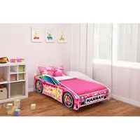ACMA Jugendbett Kinderbett Auto-Bett Junior Cars Bett Komplett-Set mit Matratze, Lattenrost und Rausfallschutz 160x80 cm - CAR-8 + NAME