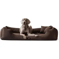 Tierlando MORITZ SOFT Hundebett Hundesofa M - XXL 90 110 130 160 cm - Größe: 130x100cm | Farbe: 01 Braun