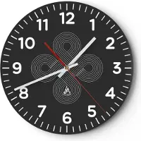 ARTTOR Wanduhr - Rund - Glasuhr - Symbol Schleife Unendlichkeit - 40x40cm - Schleichendes Uhrwerk - Lautlos - zum Aufhängen bereit - Dekoration Modern - Wanddekoration aus Glas - C4AR40x40-4931
