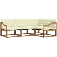 vidaXL Outdoor-Sofagarnitur 4 Stk. Natur und Creme