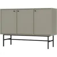 Masseno Kommode TORINO 125 cm Sideboard mit 3 Türen für Wohnzimmer Schlafzimmer Modern 125x41x86 cm Hellgrün / Hellgrün