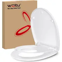 Woltu WC Sitz Familien, Toilettensitz Kinder magnetisch, Absenkautomatik, Duroplast
