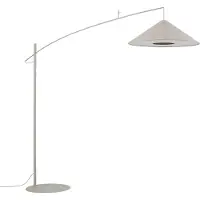 Licht-Erlebnisse Stehleuchte Metall Stoff 240 cm hoch Beige Seidengrau E27 Modern