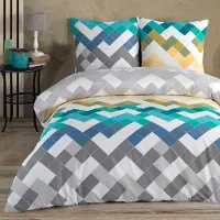 Buymax Renforce Bettwäsche 155x220 cm, aus 100% Baumwolle 2 teilig mit Reissverschluss Kopfkissenbezug 80x80 cm Bettbezug Deckenbezug Set