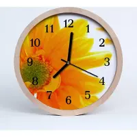 Tulup Holzuhr 30fi cm wanduhr - Blume Blumen