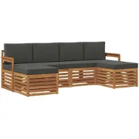 vidaXL Outdoor-Sofagarnitur 6 stk. Natur und Anthrazit