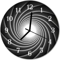 Tulup Glasuhr Wanduhr Küchenuhr Echt-Glas 30fi cm Wirbel schwarz