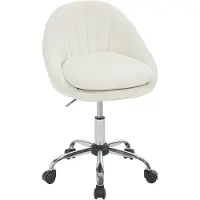 Woltu Bürostuhl ergonomisch, Schminkstuhl, Schreibtischstuhl 150 kg belastbar, Samt : Beige Farbe: Beige
