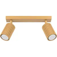 Licht-Erlebnisse Deckenstrahler Wohnzimmer flexibel 2 flammig GU10 30 cm Gold Deckenspot Küche