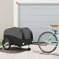 vidaXL Möbel Fahrradanhänger Schwarz 45 kg Eisen - Fahrradanhänger 94157