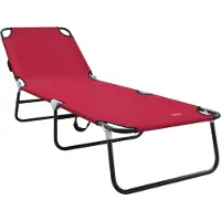 vidaXL Möbel Klappbare Sonnenliege Portable Rot 600D Oxford Stoff - Gartenliegen 42003142